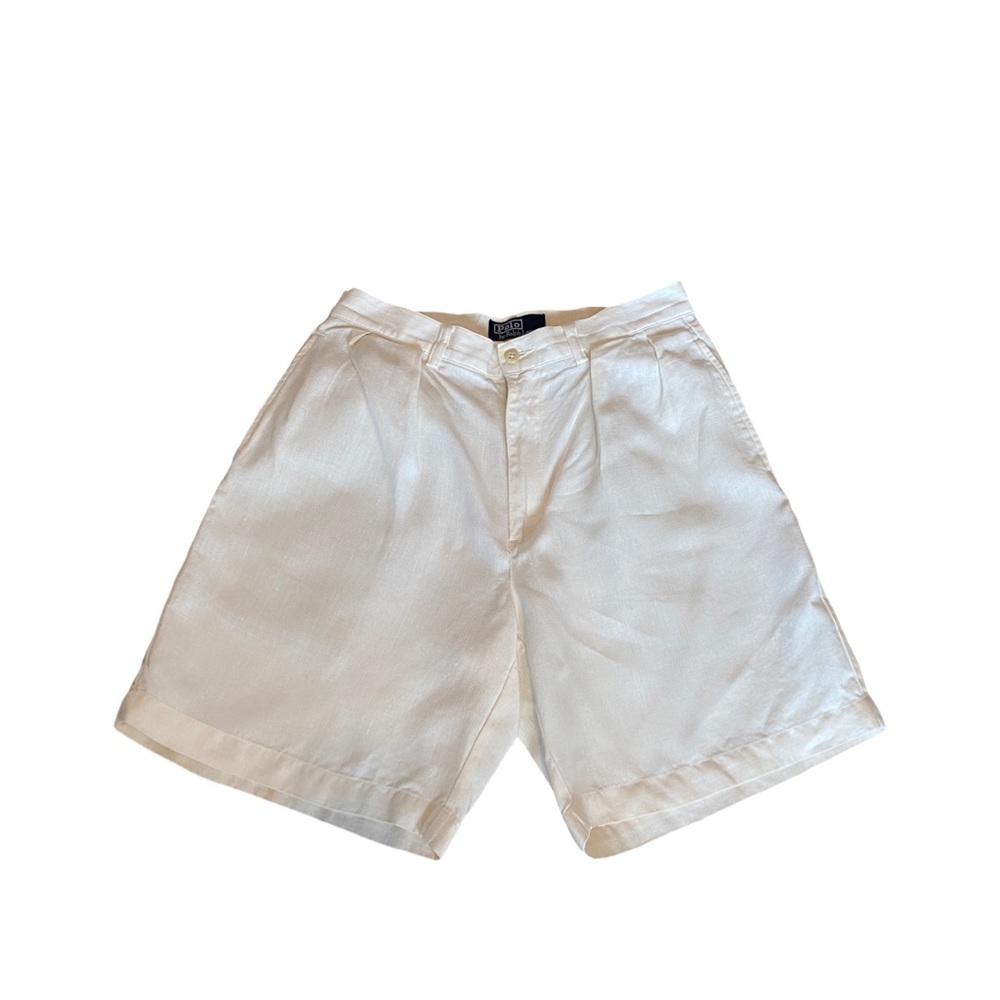 Polo by Ralph Lauren Men’s Linen Shorts. Off White Size 32. Vintage 90s.